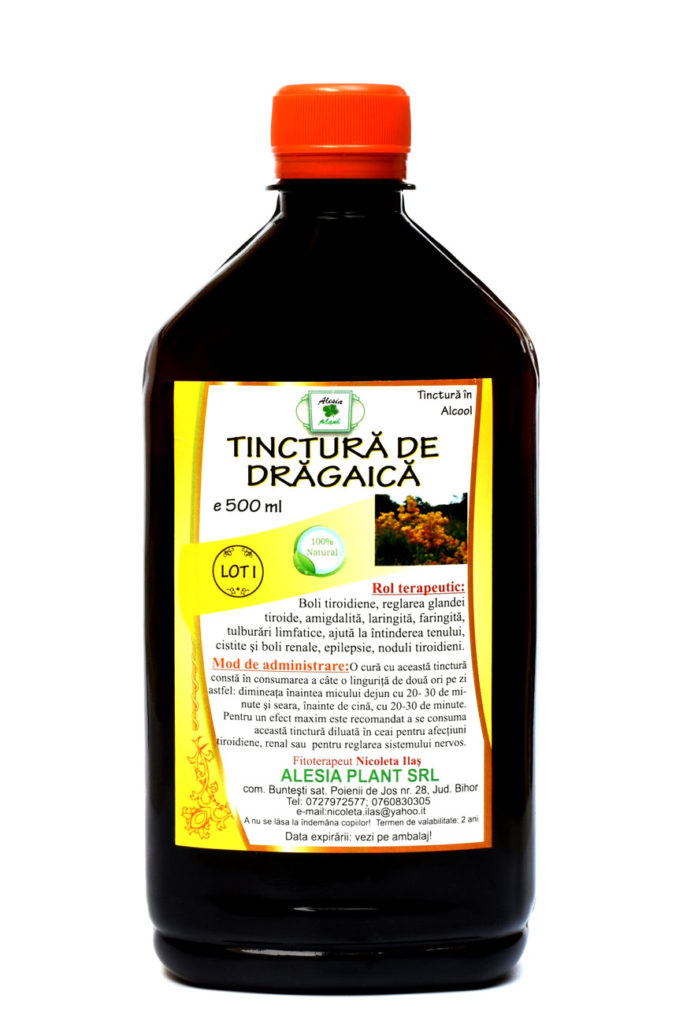 Tinctura de Dragaica remediu naturist pentru afectiunile glandei tiroide, sistemului endocrin. 500 ml