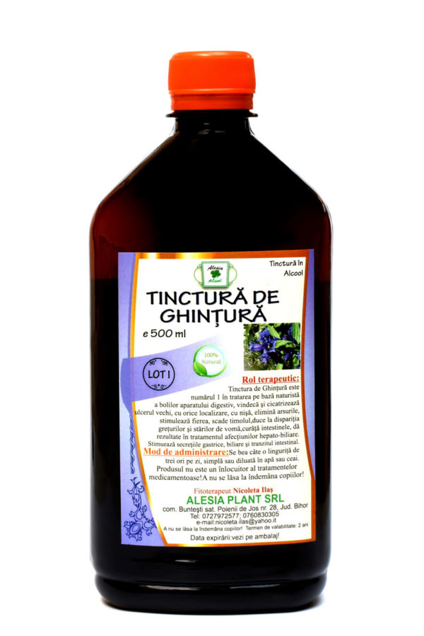 Tinctura de Ghintura 500 ml. Remediu naturist adjuvant al sistemului digestiv.
