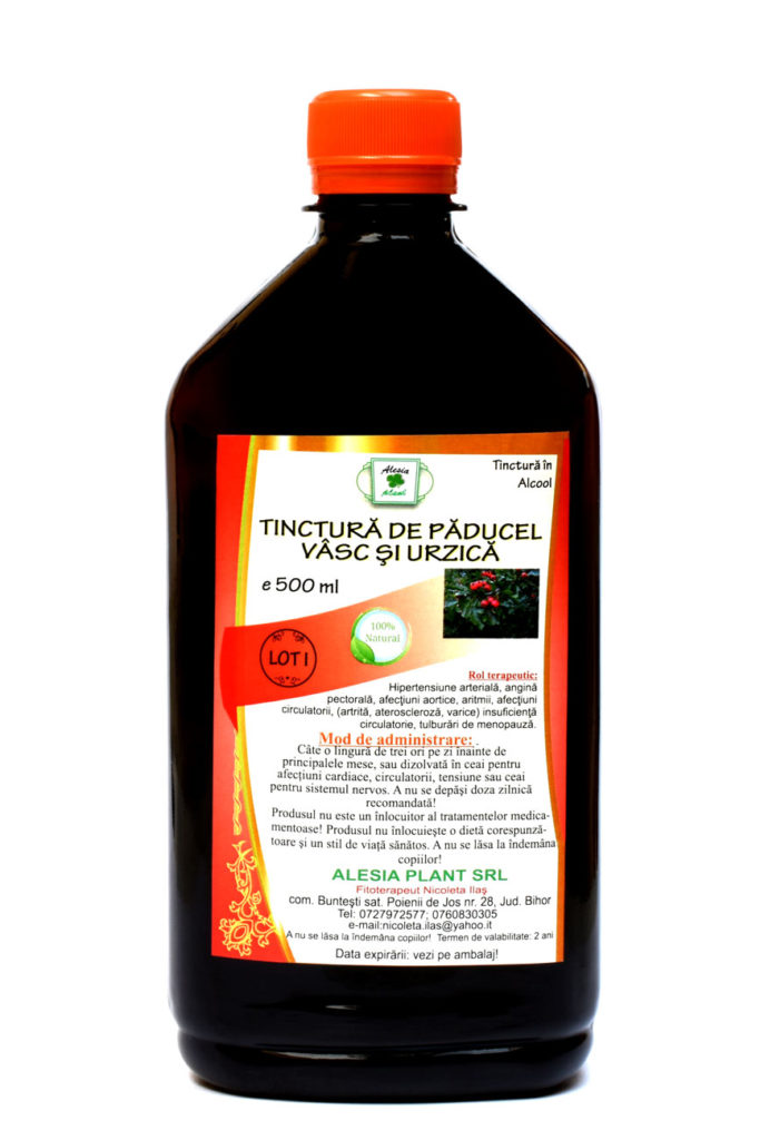 Tinctură de Păducel Vâsc şi Urzică 500 ml.